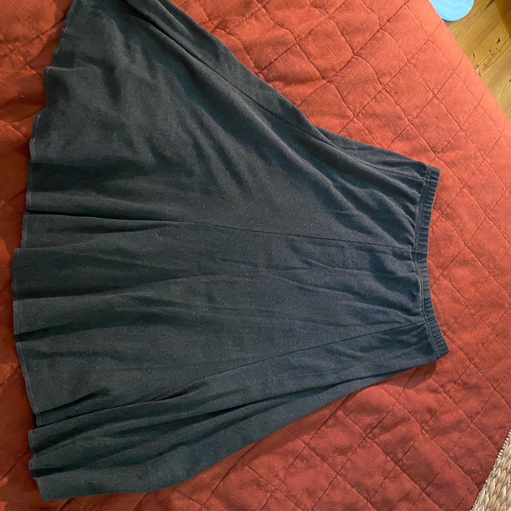 Gray soft midi skirt